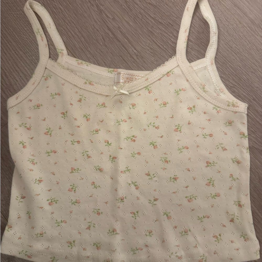 Women's Floral Cream Tank Top